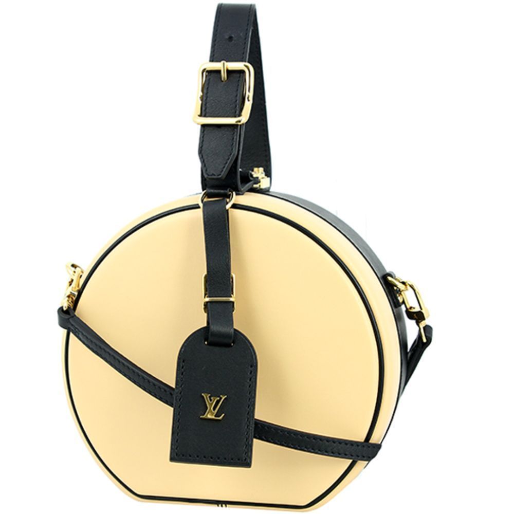 Petite Boite Chapeau Pochette Leather Beige Black Gold Mini